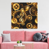 Nahtlose Steampunk-Messinggeräte Leinwanddruck (Insitu (Wohnzimmer))