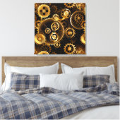 Nahtlose Steampunk-Messinggeräte Leinwanddruck (Insitu (Schlafzimmer))