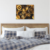 Nahtlose Steampunk-Messinggeräte Leinwanddruck (Insitu (Schlafzimmer))