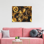 Nahtlose Steampunk-Messinggeräte Leinwanddruck (Insitu (Wohnzimmer))