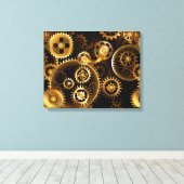 Nahtlose Steampunk-Messinggeräte Leinwanddruck (Insitu (Holzboden))