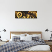 Nahtlose Steampunk-Messinggeräte Leinwanddruck (Insitu (Schlafzimmer))
