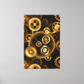Nahtlose Steampunk-Messinggeräte Leinwanddruck (Vorderseite)