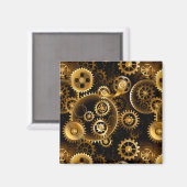 Nahtlose Steampunk-Messinggeräte Magnet (Vorderseite/Rückseite)