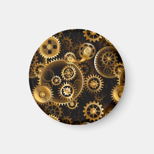 Nahtlose Steampunk-Messinggeräte Magnet (Vorne)