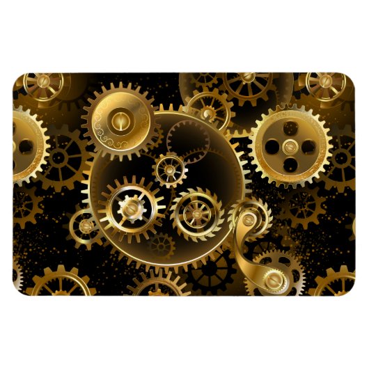 Nahtlose Steampunk-Messinggeräte Magnet (Horizontal)