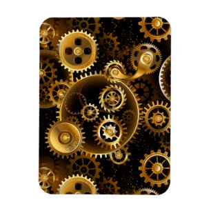 Nahtlose Steampunk-Messinggeräte Magnet