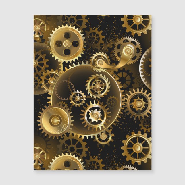 Nahtlose Steampunk-Messinggeräte Magnetkarte (Vorderseite)