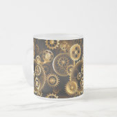 Nahtlose Steampunk-Messinggeräte Mattglastasse (Vorderseite Links)