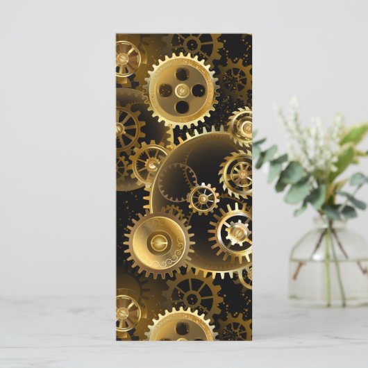 Nahtlose Steampunk-Messinggeräte Menükarte (Stehend Vorderseite)