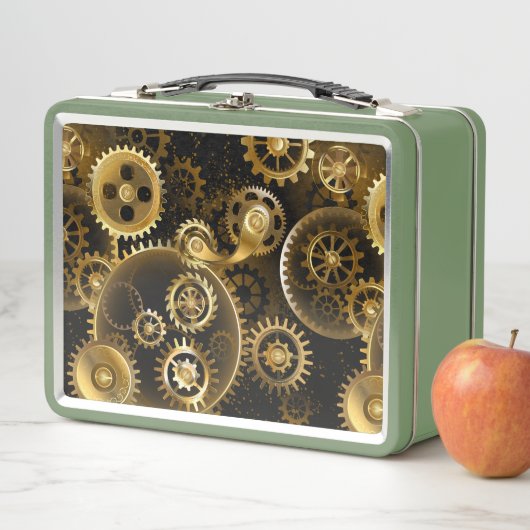 Nahtlose Steampunk-Messinggeräte Metall Brotdose (Beispiel)