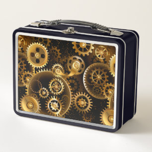 Nahtlose Steampunk-Messinggeräte Metall Brotdose