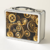 Nahtlose Steampunk-Messinggeräte Metall Brotdose (Rückseite)
