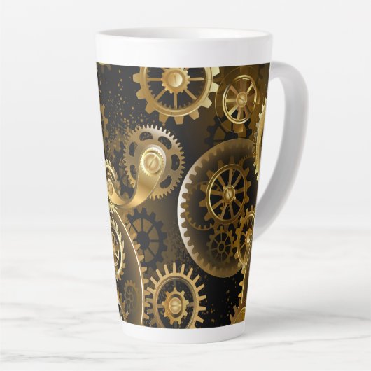 Nahtlose Steampunk-Messinggeräte Milchtasse (Rechte Ecke)