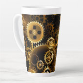 Nahtlose Steampunk-Messinggeräte Milchtasse (Linke Ecke)
