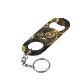 Nahtlose Steampunk-Messinggeräte Mini Flaschenöffner (Rückseite Schrägansicht)