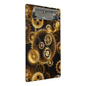 Nahtlose Steampunk-Messinggeräte Mini Klemmbrett (Schrägansicht)