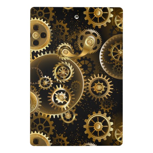 Nahtlose Steampunk-Messinggeräte Mini Klemmbrett (Rückseite)