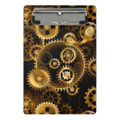 Nahtlose Steampunk-Messinggeräte Mini Klemmbrett (Vorderseite)