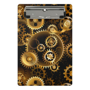 Nahtlose Steampunk-Messinggeräte Mini Klemmbrett