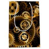 Nahtlose Steampunk-Messinggeräte Mittlere Geschenktüte (Vorderseite)