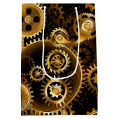 Nahtlose Steampunk-Messinggeräte Mittlere Geschenktüte (Rückseite)