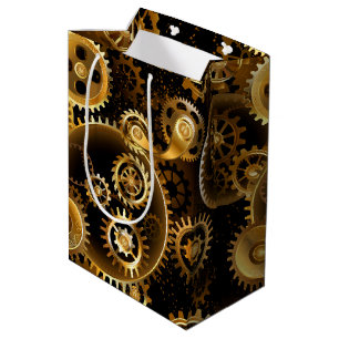 Nahtlose Steampunk-Messinggeräte Mittlere Geschenktüte