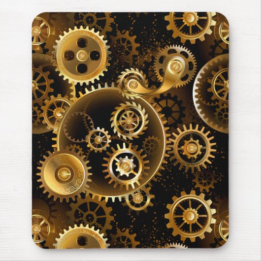 Nahtlose Steampunk-Messinggeräte Mousepad (Vorne)