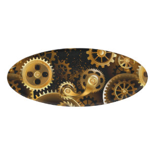 Nahtlose Steampunk-Messinggeräte Namenschild