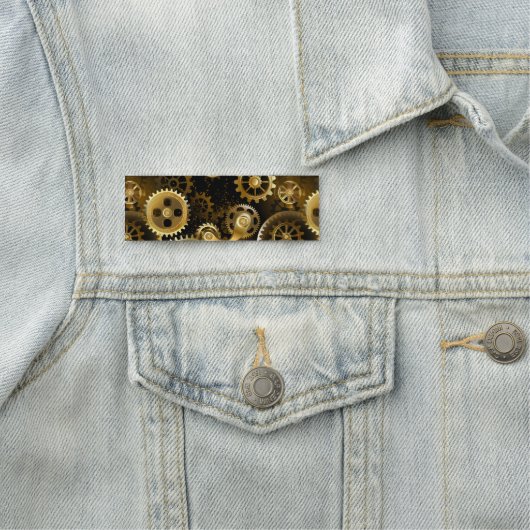 Nahtlose Steampunk-Messinggeräte Namensschild (Beispiel)