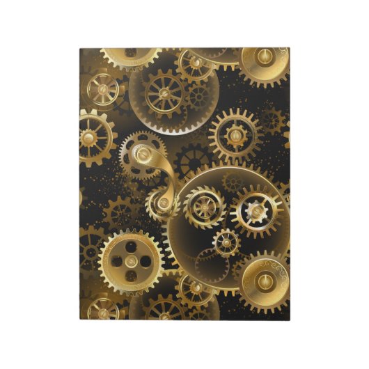 Nahtlose Steampunk-Messinggeräte Notizblock (Rotiert)