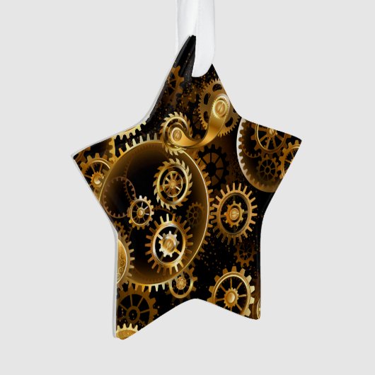 Nahtlose Steampunk-Messinggeräte Ornament (Vorderseite)