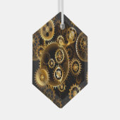 Nahtlose Steampunk-Messinggeräte Ornament Aus Glas (Vorderseite Rechts)