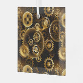 Nahtlose Steampunk-Messinggeräte Ornament Aus Glas (Vorderseite links)