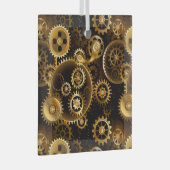 Nahtlose Steampunk-Messinggeräte Ornament Aus Glas (Vorderseite Rechts)