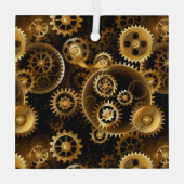 Nahtlose Steampunk-Messinggeräte Ornament Aus Glas (Rückseite)