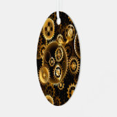 Nahtlose Steampunk-Messinggeräte Ornament Aus Metall (Vorderseite links)