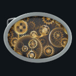 Nahtlose Steampunk-Messinggeräte Ovale Gürtelschnalle<br><div class="desc">Nahtlos,  Metall,  Messing,  Goldgräber auf rostigem dunklem Hintergrund. Steampunkstil.</div>