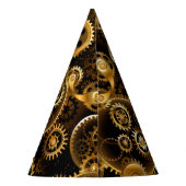 Nahtlose Steampunk-Messinggeräte Partyhütchen (Rückseite)