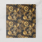 Nahtlose Steampunk-Messinggeräte Platzkarte (Außenseite Aufgefaltet)