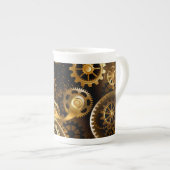 Nahtlose Steampunk-Messinggeräte Porzellantasse (Vorderseite Rechts)