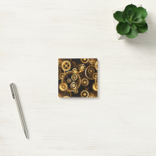 Nahtlose Steampunk-Messinggeräte Post-it Klebezettel (Büro)