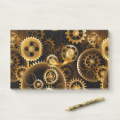 Nahtlose Steampunk-Messinggeräte Post-it Klebezettel (Auf Schreibtisch)