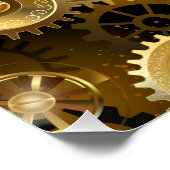 Nahtlose Steampunk-Messinggeräte Poster (Ecke)