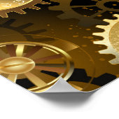 Nahtlose Steampunk-Messinggeräte Poster (Ecke)