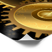 Nahtlose Steampunk-Messinggeräte Poster (Ecke)