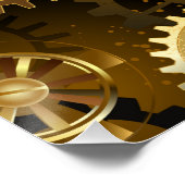 Nahtlose Steampunk-Messinggeräte Poster (Ecke)