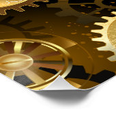 Nahtlose Steampunk-Messinggeräte Poster (Ecke)