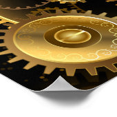 Nahtlose Steampunk-Messinggeräte Poster (Ecke)