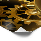Nahtlose Steampunk-Messinggeräte Poster (Ecke)